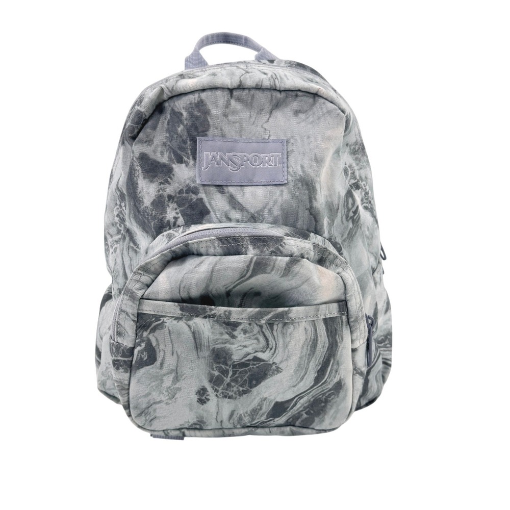 JanSport Half Pint Mini Backpack Grey White Marble Swirl Print JS0A3P28